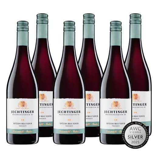 Jechtinger Spätburgunder Rotwein QbA trocken - Rotwein trocken, kräftig und ausdrucksstark - Badischer Wein, Anbaugebiet Kaiserstuhl (6 x 0,75 l)