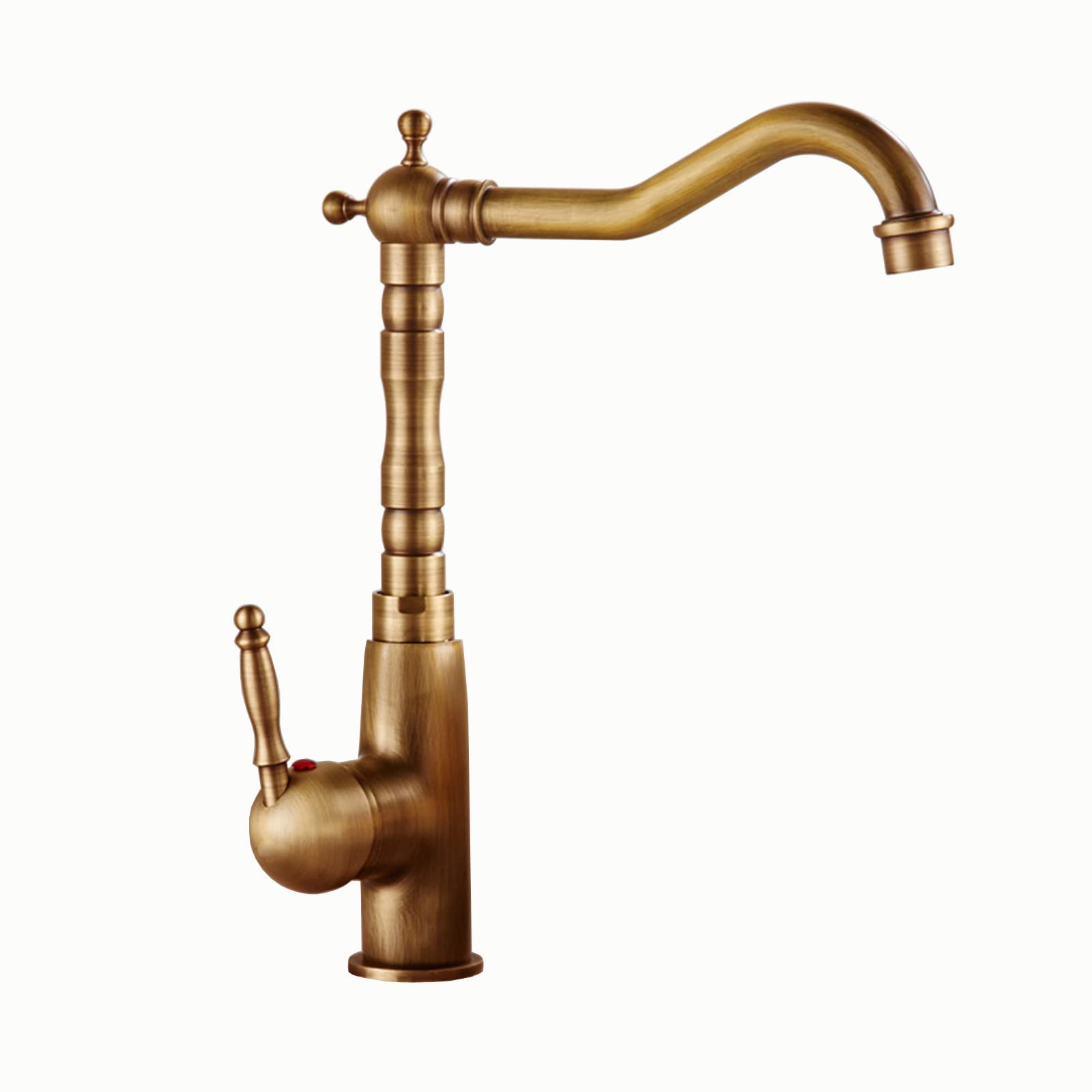 Robinet de cuisine à poignée unique en laiton rétro haut de gamme finition antique