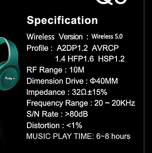Image of SOFTY Q8 ON-Ear Wireless Bluetooth Headphone with MIC (TF Memory Card Slot, FM, AUX, MIC) - Black