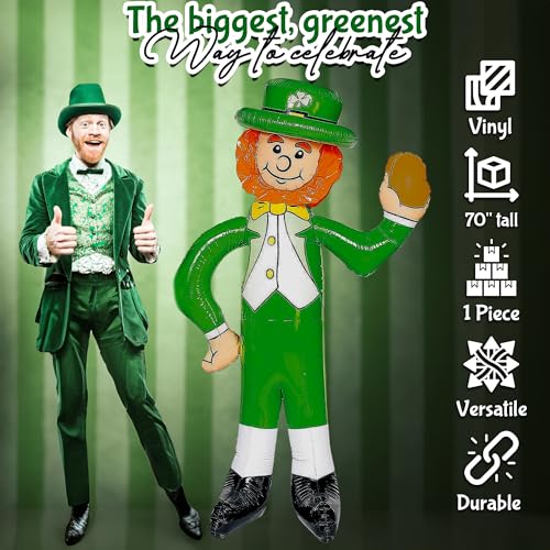Giant 70 Inch Inflatable Leprechaun for St. Patrick's Day