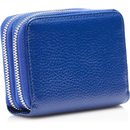 KALMORE Women's Leather RFID Secured Spacious Cute Zipper Card Wallet Small Purse2