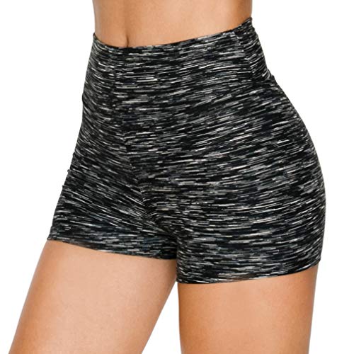 Image of ALWAYS Women Workout Yoga Shorts - Premium Soft Solid Stretch Cheerleader Running Dance Volleyball Short Pants Space Dye Black 2XL
