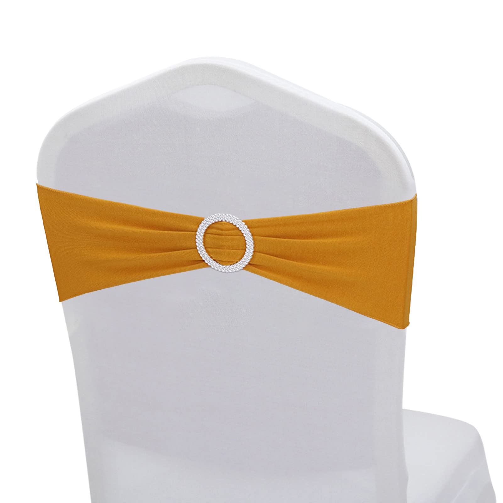 Set di 25 coprisedili elasticizzati bianchi, con fibbia, per feste, matrimoni, anniversari, decorazioni per la casa (Blue Lake 25 pezzi)