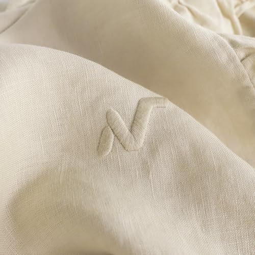 Netbors French Linen Ruffle Duvet Cover Set, 100% Natural Flax, Button Closure, Super Soft & Breathable, Chic Boho Bedding, All Season Comfort, 3-Piece Set (Duvet Set, Queen (U.S. Standard)) by Netbors - Image 4