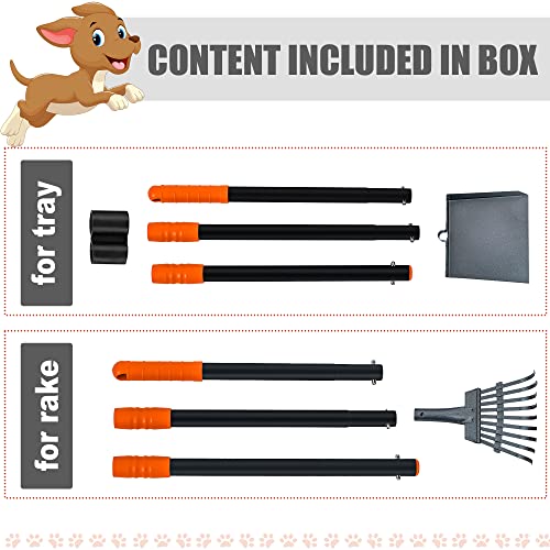 Niubya Pooper Scooper For Dogs, Metal Poop Scooper Tray And Rake Set With Adjustable Long Handle, Dog Pooper Scooper For Pet Waste Removal #TOP3