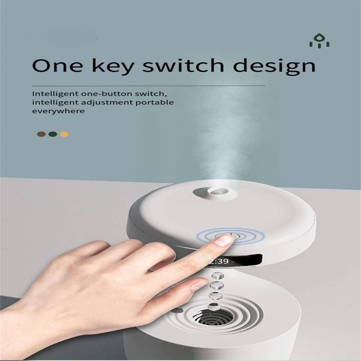 DENZIQ Anti-Gravity Humidifier with Clock Water Drop Backflow Aroma Diffuser, Creative Air Humidifier, Led Displayshutdown Protection, Light Mode, for Home Bedroom Office,Applicable to Baby Nurseries