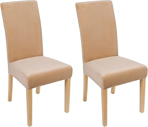 smiry - Fundas para sillas de comedor de terciopelo elástico y suave, extraíbles, Terciopelo, Verde (Peacock Green)