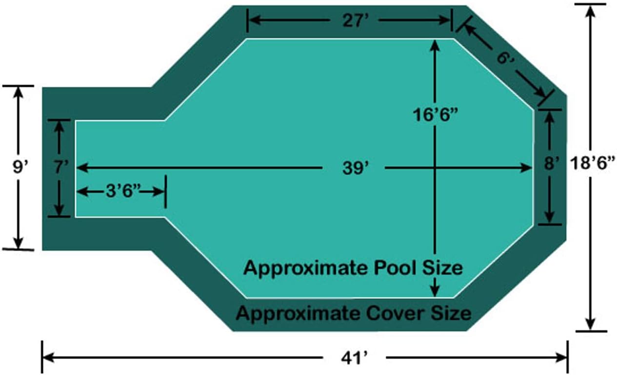 16' 6" x 35' 6" Grecian with 3' 6" x 7' Center End Step Loop-Loc II Super Dense Mesh In-Ground Pool Safety Cover