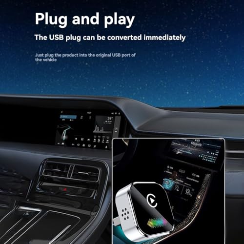 Adaptador CarPlay inalámbrico Jnchdghwa con caja AI de conversión de cable a inalámbrico 4