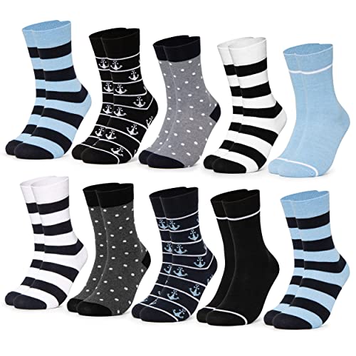 Occulto 10 PAAR SOCKEN DAMEN aus BAUMWOLLE (Modell: Lotte) Blau 39-42