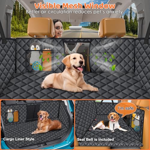image for URPOWER XL Backseat Extender for Dogs - Hard Bottom Dog Car Seat Cover
