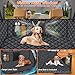 URPOWER Backseat Extender for Dogs - Hard Bottom Dog Car Seat Cover for Back Seat, Dog Hammock for Car and SUV, Pet Rear Seat Protector Dogs Travel Bed with Mesh Window & Side Flaps