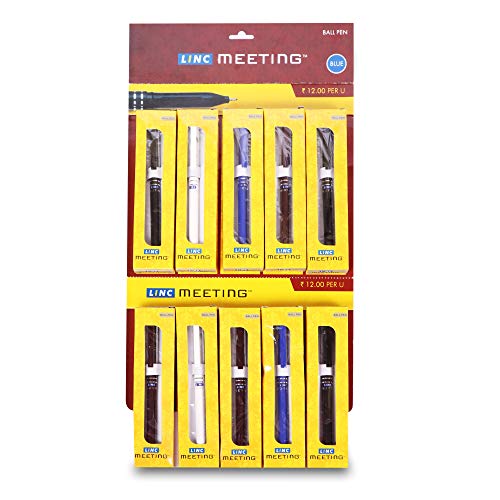 Buy Linc Meeting Ball Pen, Blue Pack of 10 on Amazon
