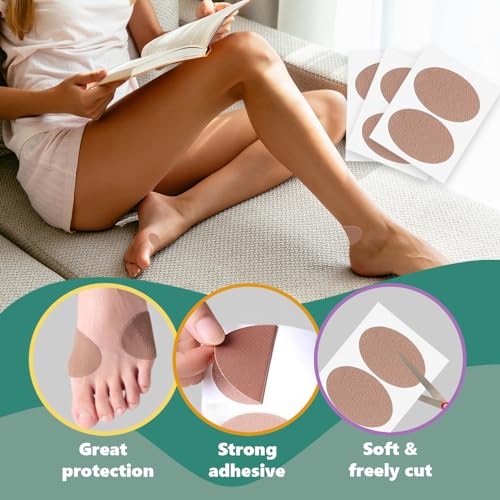 Image of Moleskin for Blisters, Adhesive Moleskin Pads, Moleskin Padding for Feet, Shoes, Toes, Heel | Blister Prevention and Reduce Friction (20 Sheets - 40 Pieces Total)