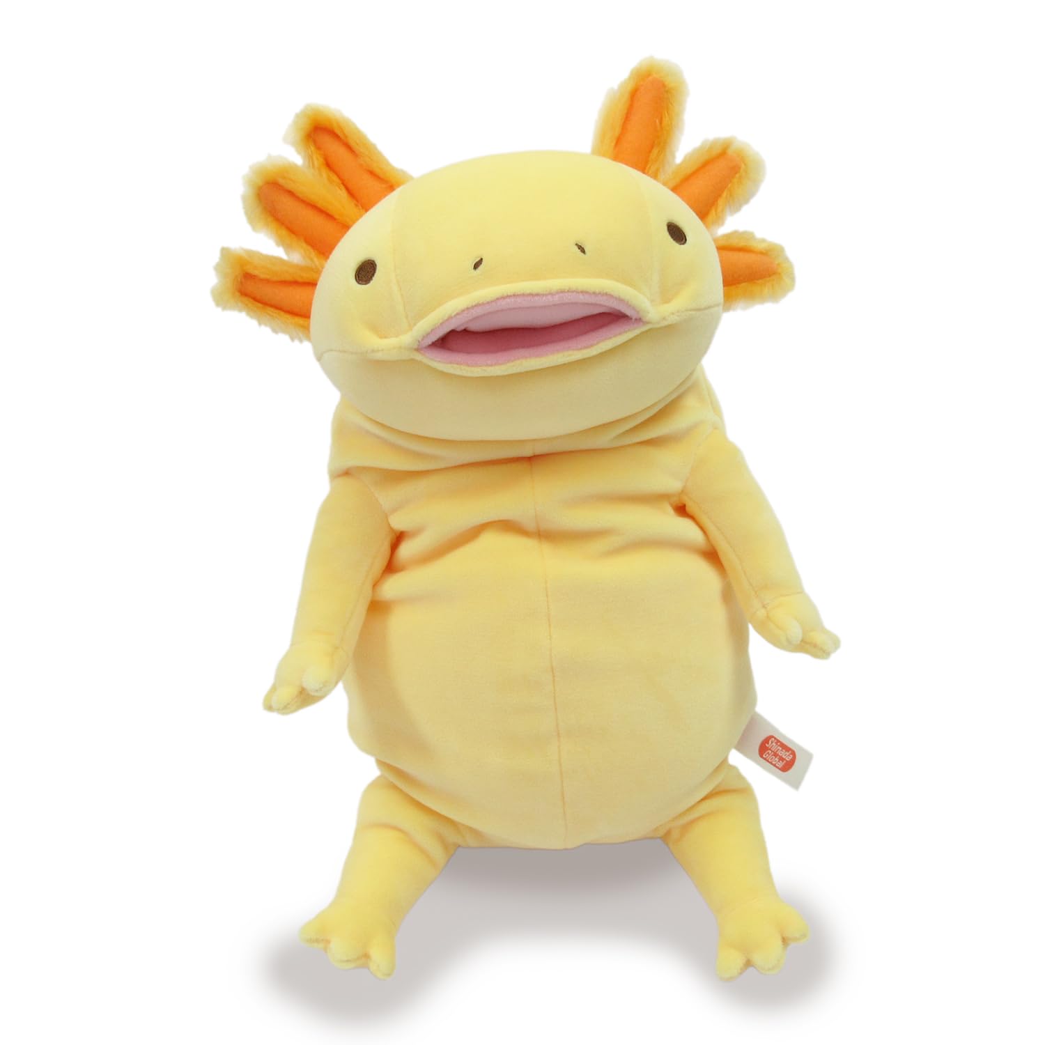 Shinada Global Mochi Axolotl Plush Large 11.8in Sunflower Stuffed Animal