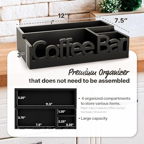 image for ADDFIT HOUSE Coffee Station Organizer Countertop - Wood Coffee Pods Ho