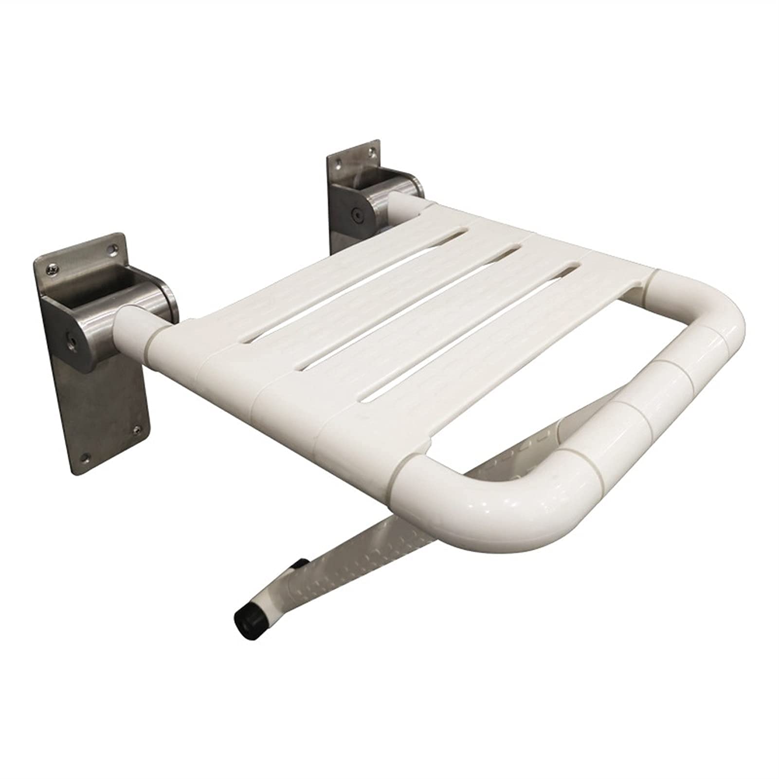Barre d'appui de douche suspendue en acier inox avec tabouret