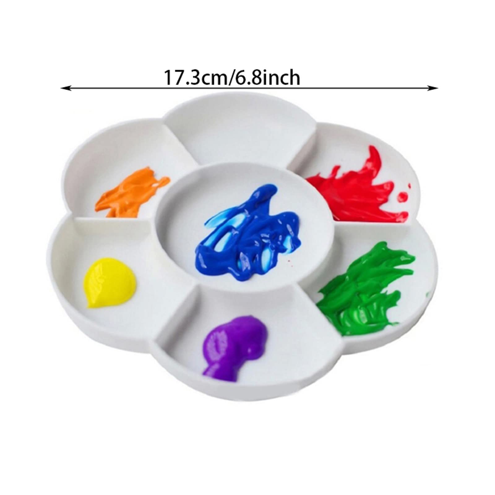 5 PCS Blanc Imitation Céramique Palettes De Peinture, 7 Biens Forme De Fleur Palette D'aquarelle Plateau De Peinture for Peinture Partie, Bricolage Artisanat Et Peinture D'art