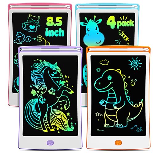 Magic Jimmy 4 Pack LCD Writing Tablet, 8.5 Inch Colorful Toddlers Drawing Tablet for Kids, Creative Doodle Board Drawing Pad, Toy Birthday Gift for...