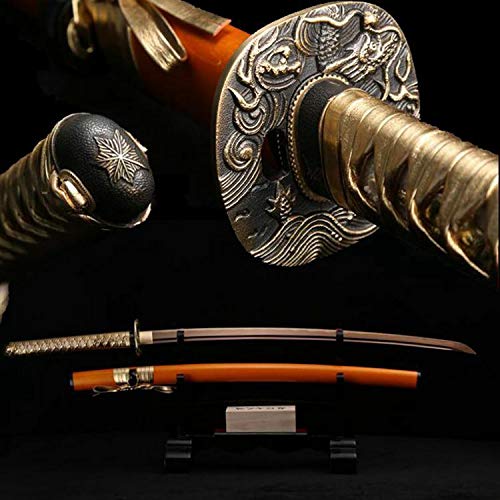GLW Sword Japan Ninja Sect Shrine Samurai Sword Katana Pattern Steel Sharp#58