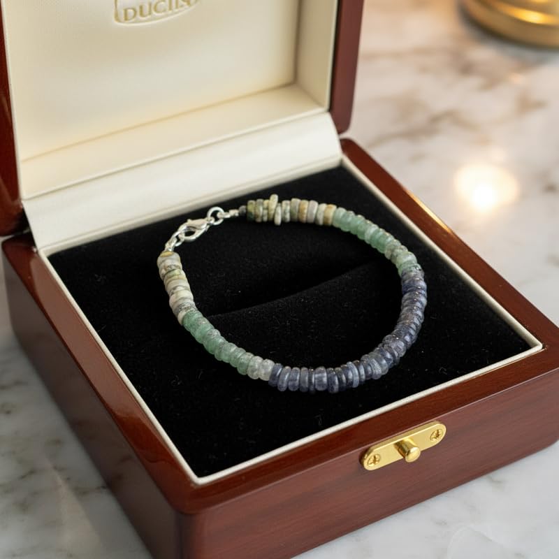 LKBEADS 5x3mm Opona Kształt Opony Naturalne Kamienie Szlachetne Link Bransoletka Jednokolorowe Kamienie Kolorowe Kamienie Szlachetne Bransoletka 7 cali Ręcznie Robiona Biżuteria |LK_SLNK_00164