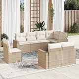 Construction durable et grande capacité de charge : chaque module de siège de ce canapé de jardin 8 pièces supporte jusqu'à 110 kg et est fabriqué en rotin PE robuste et résistant aux UV. Les cadres en acier revêtu par pulvérisation garantissent stabilité et durabilité pour une utilisation en extérieur.