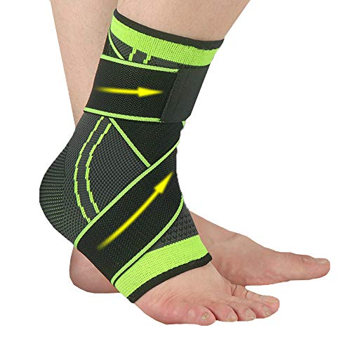 Ankle Brace for Women & Men (1Pair) - Sports Ankle Support Air Knit Fabric for Ankle Sleeve Achilles Tendon Support and Plantar Fasciitis, Relieve Ankle Swelling Joint Pain