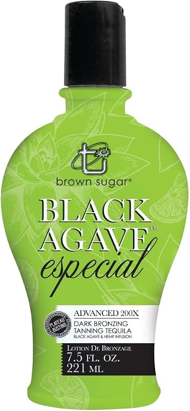 Loção bronzeadora Brown Sugar Black Agave Tan Asz U com bronzers, 7,5 oz