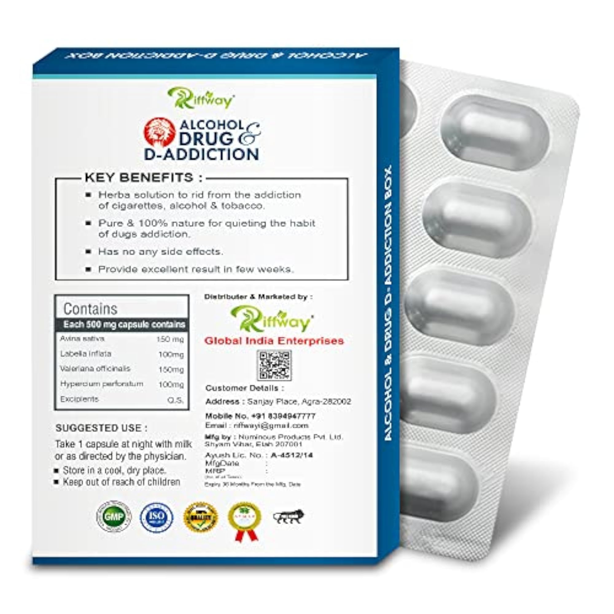 D Drug Addition Natural Capsule for Lung Purification
