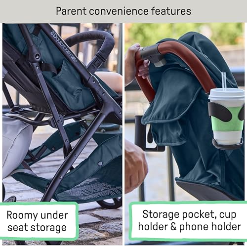 Image of Ingenuity 3Dquickclose CS+ Compact Fold Stroller - Lightweight Stroller with Oversized Canopy, Extra-Large Storage and Compact Fold, Deep Ocean