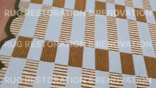 Tapete de área de lana hecho a mano con borde en forma de concha miniatura 7