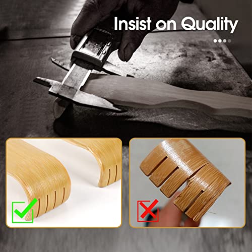 Image of Back Scratcher, 2 Pack, 17-Inch Curved Bamboo Long Handle for Men & Women