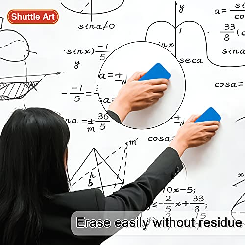 Image of Shuttle Art Dry Erase Markers, 120 Pack Black Whiteboard Markers with 2 Erasers,Chisel Tip Dry Erase Markers, Perfect For Writing on Whiteboards, Dry-Erase Boards,Mirrors for School Office Home