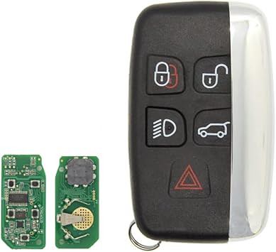 5 Button Car Key Shell Case Remote Key Punto Button Smart Remote Key Shell Case Fob for Land R0ver Range R0ver Sport LR4 Evoque (433 MHz Remote Control)