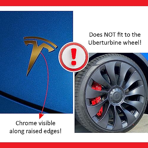Image of IPG Compatible with Model Y Decal Sticker (8 Logo Set) Overlay Stickers Do it Yourself Stickers Set Personalize Your Tesla (Metallic Gold)
