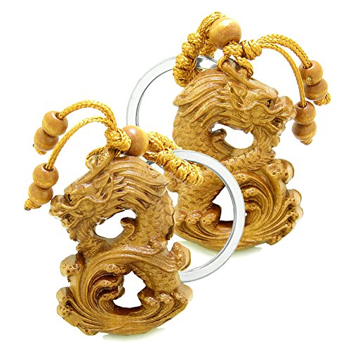 Amulet Brave and Magical Dragon Good Luck Charms Protection Powers Feng Shui Keychain