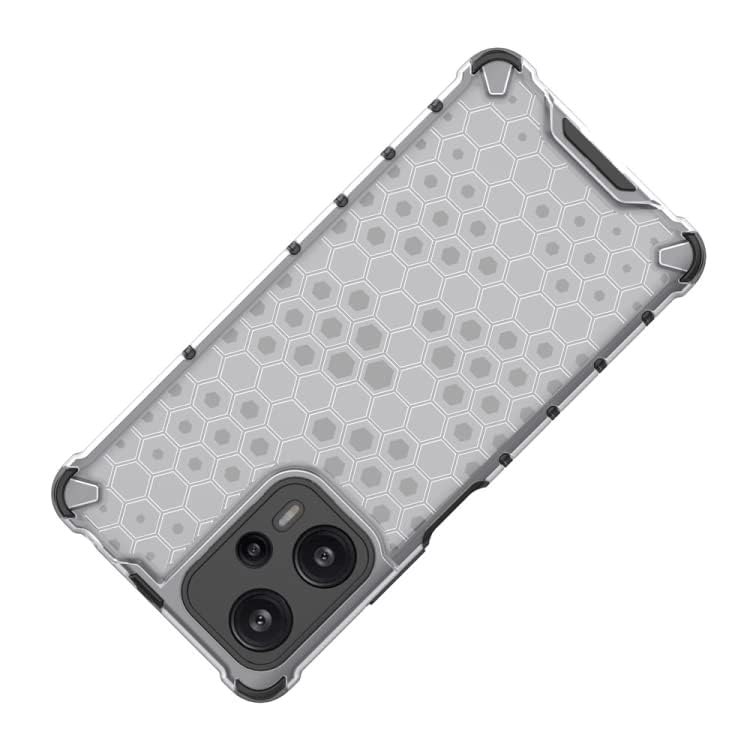 Image of Lustree TPU Honey Comb Armor Shock Proof Back Cover for for Poco F5 5G (Transparent)