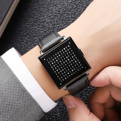 Image of Gosasa Square Men's Luxury Watches Fashion Creative Multifunctional Waterproof Wristwatch, Stainless Steel or Gold and Silver - Toned Leather Strap Gifts for Men