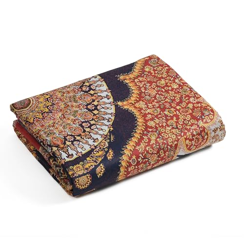 Image of Cotton Bolls Textiles Rugs for Living Room 5x7 Feet Large Size | Lightweight Foldable Carpet for Bedroom & Hall | Easy to Handle During Daily Cleaning | Travel Friendly Printed Rug | Maroon