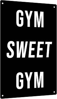 Vintage Gym Sweet Gym Metal Signs 8X12 In | Fitness Motivation Wall Decor, Indoor Outdoor for Gym, Home Gym, Studio, Bedroom, Gift for Fitness Enthusiasts or Gym Owners