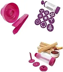 Kit 3 Peças - Maquina De Churros + De Biscoito + Faz Donuts (Plástico)