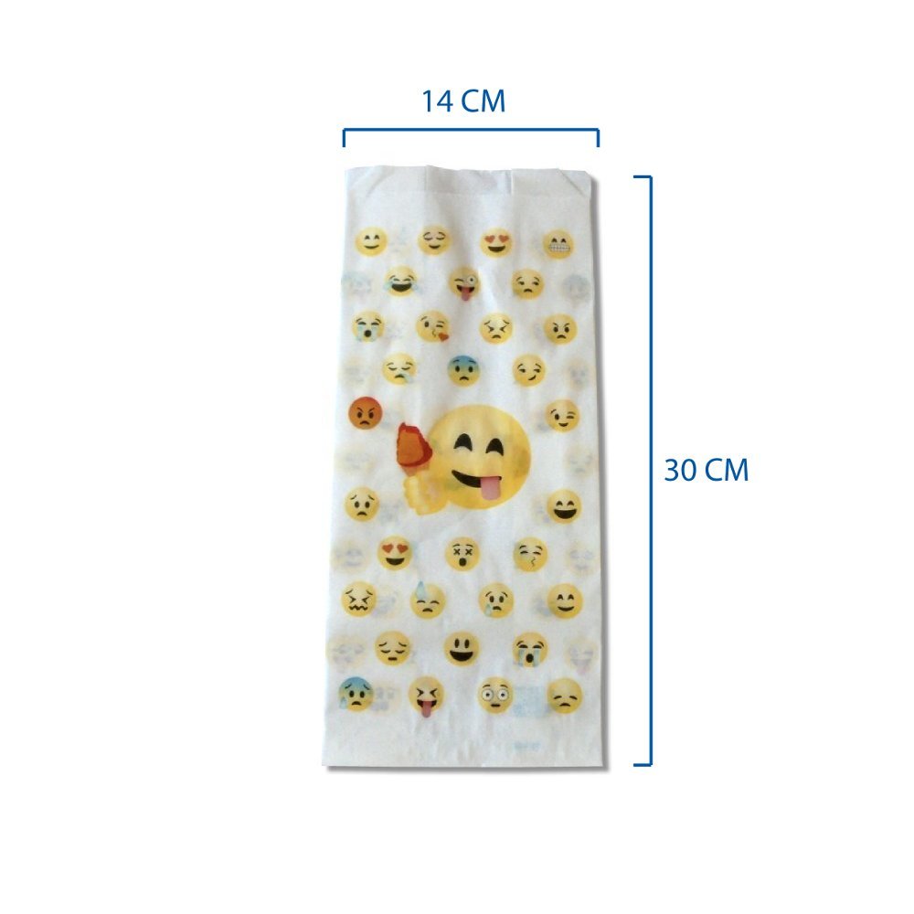 PZ 500 sacs en Papier 14 x 30 fantaisie emoticône Emoji enveloppe pour aliments Sac politenato Paper Bag