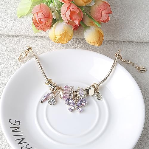 DS Charm Bracelets for teen girls exquisite cute cartoon friendship bracelet Gold Stainless Steel Bangle birthday Gift box Adjustable little girls kids jewelry holiday gifts4