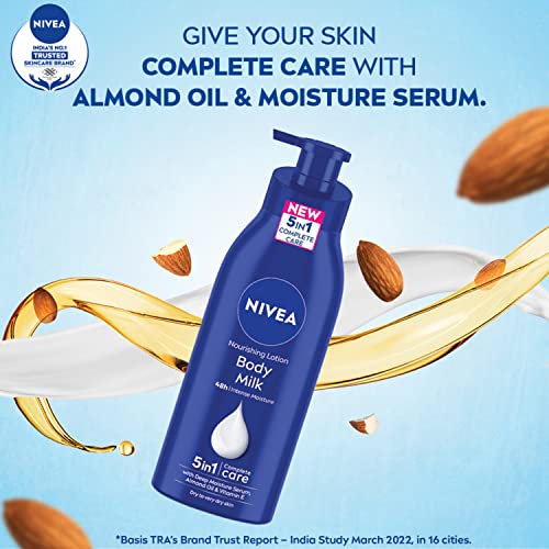 NIVEA Nourishing Body Milk 400ml Body Lotion | 48 H Moisturization | With 2X Almond Oil | Smooth and Healthy Looking Skin |For Very Dry Skin - Image 5