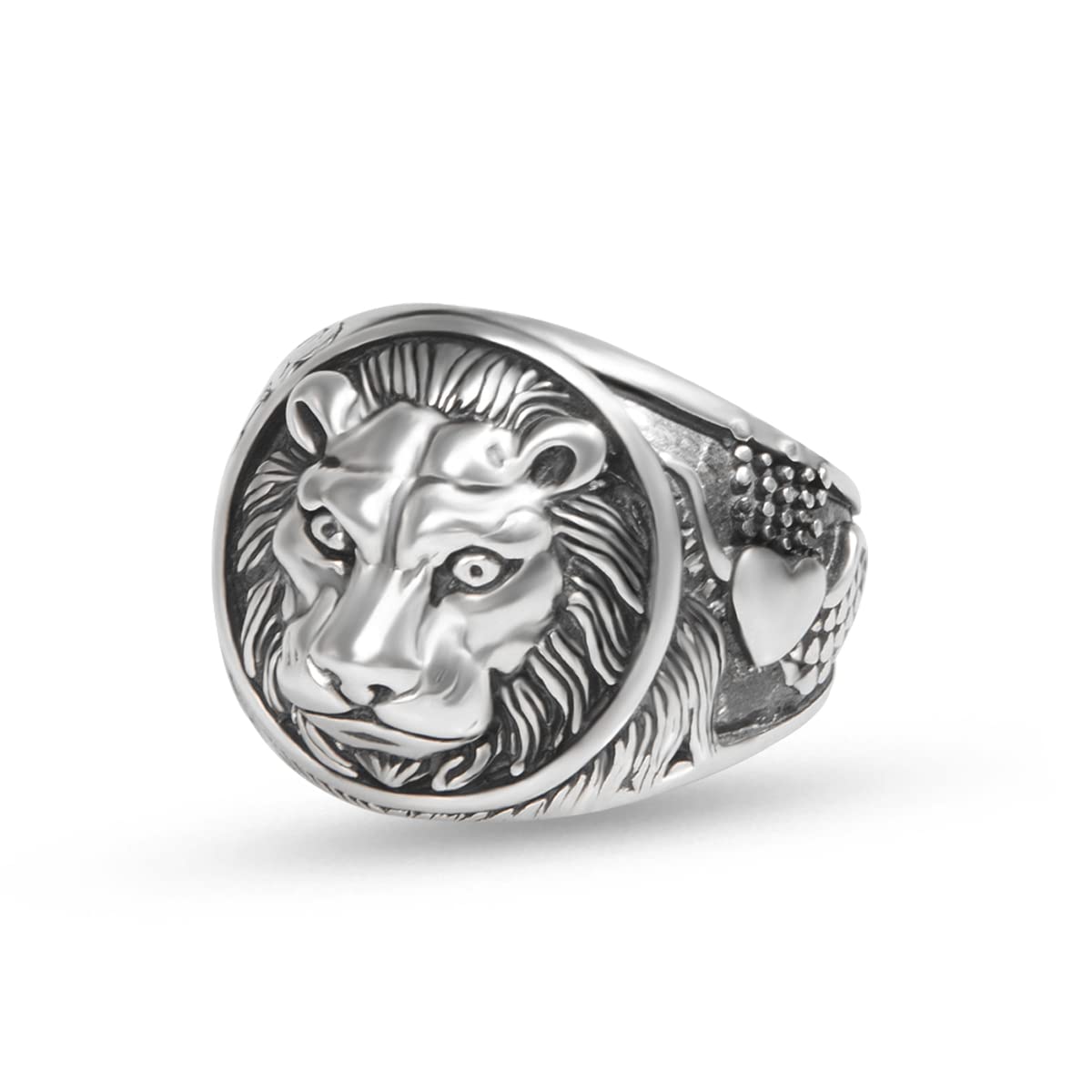 925 Sterling Silver Lion Head Ring Vintage Hypoallergenic Signet Rings Jewelry Accessory for Men Gift