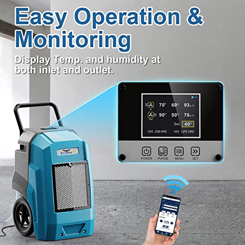 Image of ALORAIR 180 Pints Smart WiFi LGR Commercial Dehumidifier with Pump Drain Hose, 2,300 Sq.Ft Dehumidifier Portable Industrial Dehu with Wheels for Water Damage Restore, Basements, Garages, and Job Sites