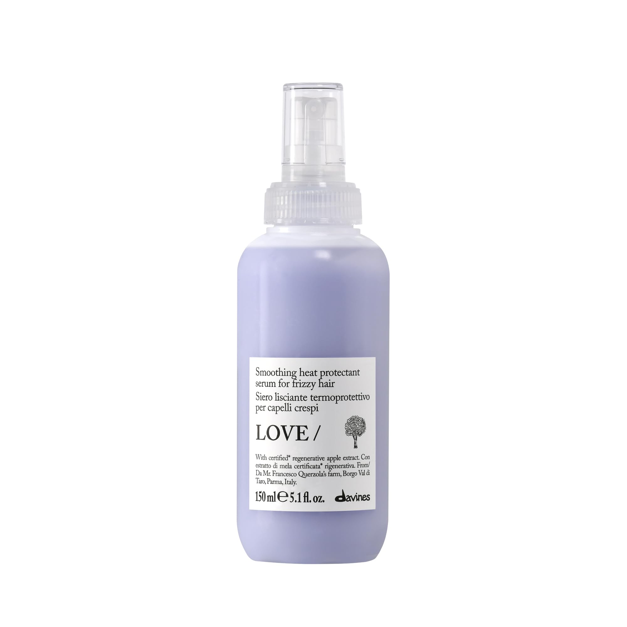Davines LOVE Smoothing Serum - Siero idratante lisciante termoprotettivo per capelli spessi, crespi e indisciplinati - Termoprotettore - 150 ml