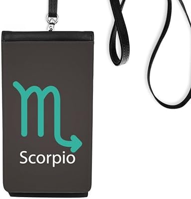 November October Scorpio Constellation Phone Wallet Purse Hanging Mobile Pouch Black Pocket