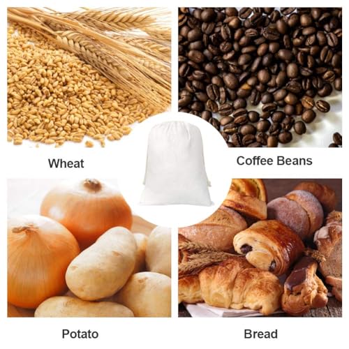 SumDirect 20 Stück Baumwolltasche Stoffbeutel mit Kordelzug, Baumwolle Säckchen Baumwollbeutel 20 x 25 cm