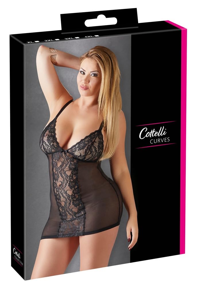 Cottelli Collection Women's Sexy Lingerie Erotic Dress, Size 4XL Black